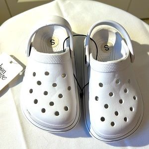 Littles Clog/Slipper Style Shoes White Back strap 7”x3.5” Brand New Size Small